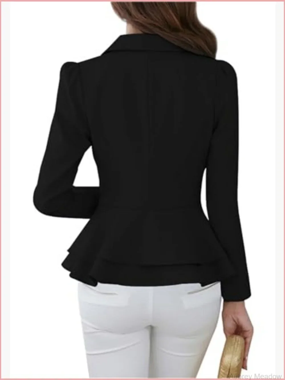 Women's Button Front Open Blazer Long Sleeve Plus Size Office Coat